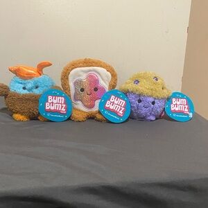 Set of 3 Authentic BumBumz Breakfast Series Plushies by Russ